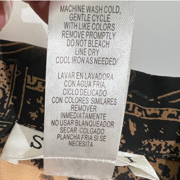 NWT‎ STUDIO I Women's Size 18 Patchwork Print Long Sleeve Button Up Shirt Top - Picture 4 of 13